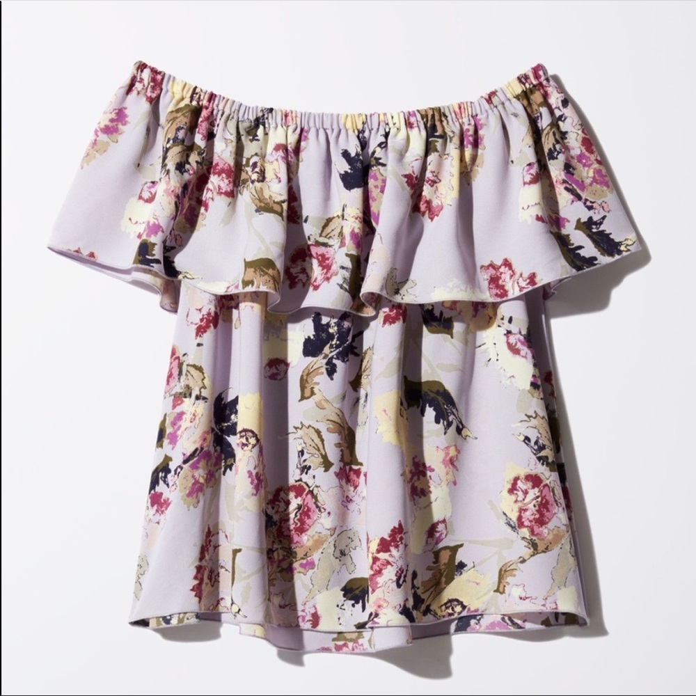 Aritzia Wilfred Promener Blouse - Lilac/Floral, Size Small